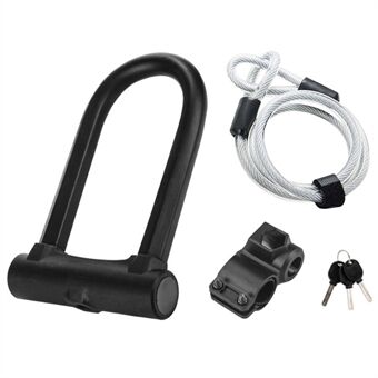 BOZZYS PL-G1L Bike U Lock IP65 Waterproof Bicycle Lock with Security Steel Cable/Mounting Bracket/Keys for Bicycle Motorcycle