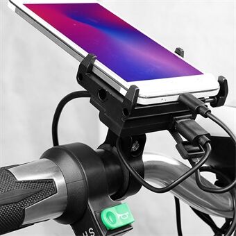GUB G-85E USB Rechargeable Motorcycle Phone Holder Electric Bike Phone Mount Bike Handlebar Extender 12-24V - Black