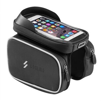 SZ-009 Cycling Upper Tube Package Bicycle Front Beam Bag with Two Side Pouch Touch Screen Phone Bag