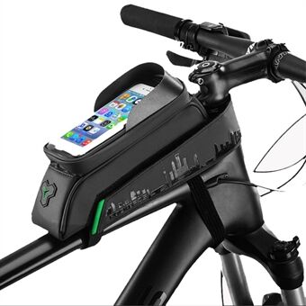 ROCKBROS 029-1BK Bikes Front Tube Bag with Waterproof Clear Window Pouch for 6.0-inch Smart Phone