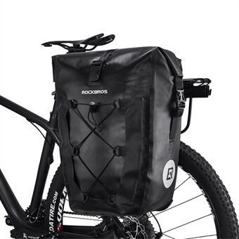 ROCKBROS 19-inch 27L Capacity Waterproof Pannier Bag Cycling Travel Rear Seat Carrier - Black