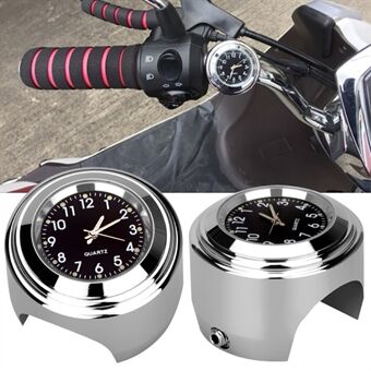 Chic Alloy Motorcycle Bicycle Handlebar Clock Waterproof CNC Cutting Clock - Silver Color