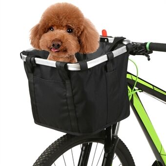 Foldable Flower Print Bike Basket Pet Cat Dog Carrier Bicycle Handlebar Detachable Bag Handbag