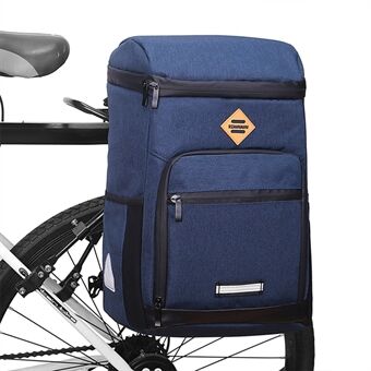Bike Insulated Rack Bag 17L Capacity Bicycle Trunk Cooler Bag Reflective Rear Rack Pannier Shoulder Bag