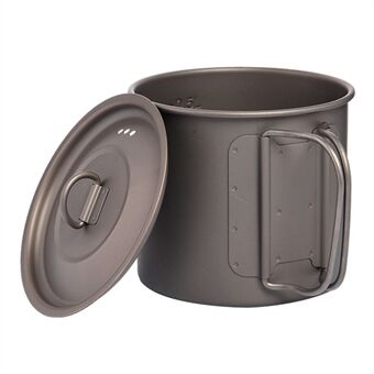 WIDESEA WSTT-600ML Portable Titanium Cup Camping Mug 600ml Coffee Tea Mug with Handle for Backpacking Hiking Fishing (No FDA Certification, BPA-free)