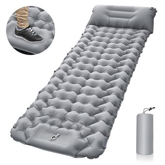 Portable Outdoor Camping Mat Air Mattress with Pillow Foot Stepping Inflation Waterproof Backpacking Sleeping Pad