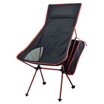 DESERT&FOX CH-7 Portable Outdoor Folding Chair Aluminum Alloy Pole 600D Oxford Cloth Camping Backrest Chair with Head Cushion
