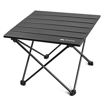 SHINETRIP A292-G0S Portable Outdoor Camping Table Aluminum Alloy Foldable Desk Table, Size S - Black