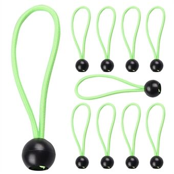 LUCKSTONE 10Pcs Elastic Ball Buckle Fixed Strap for Outdoor Camping Hiking Fishing Awning Tent Tie Down Rope - Green