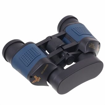 Portable 7X Binoculars Low Light Night Vision Red Film Outdoor Binoculars 60*60 with Coordinates - Black+Blue