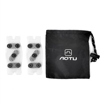 AOTU 1Pair Non-Slip Gripper Spike Ice Grippers Steel Nails Traction Cleats Snow Shoe Spikes Grips for Climbing, Hiking, Fishing