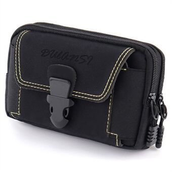 6.5-inch Horizontal Three Layer Outdoor Sports Tactical Mobile Phone Waist Pouch Belt Hanging Bag