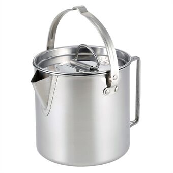 AOTU 1.2L Camping Coffee Pot Tea Kettle 430 Stainless Steel Hiking Pot for Outdoor Hiking Picnic (No FDA Certified, BPA-Free)