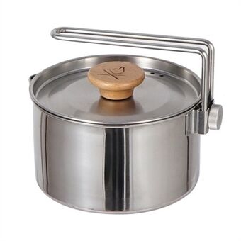 AOTU 1L Multifunction 304 Stainless Steel Pot Outdoor Cooking Pot Kettle Pan Camping Cookware Teapot (BPA-free, No FDA Certified)