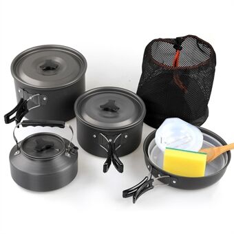 AOTU Portable Handle Frying Pan Camping Pot Cookware Set for 4-5 People (No FDA, BPA-Free)