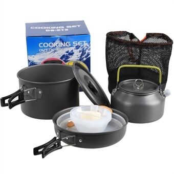 AOTU Camping Cookware Mess Set 12Pcs 4-5 Person Aluminum Oxide Cooking Kit for Outdoor Camping Picnic (BPA-Free, No FDA Certification)