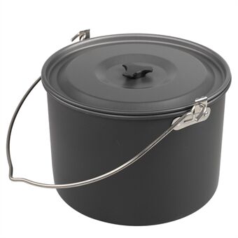 AOTU 8-10 People Outdoor Camping Picnic Cooking Pot 8L Aluminum Alloy Hanging Soup Pot (No FDA Certificate, BPA-free)