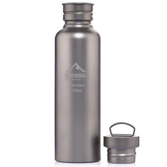 WIDESEA WSTM-750ML Outdoor Pure Titanium Water Bottle Travel Camping Portable Ultra-light Water Bottle (No FDA Certification, BPA Free)