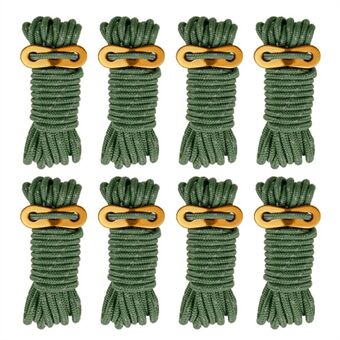 8 Bundles of Luminous Reflective Hiking Guyline High-Strength Outdoor Camping Adjustable Tent Rope with Aluminum Alloy Tensioner