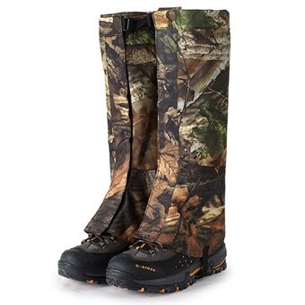 LUCKSTONE 1 Pair Dead Leaf Camouflage Gaiters Waterproof Boots Shoe Covers Anti-insect Leg Cover for Hiking Camping, Size L