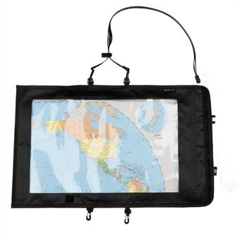 KOSIBATE H-139 Map Bag Waterproof PVC World Map Case Outdoor Protection Cover for Travel Hiking With Clear Window and Lanyard