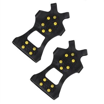1 Pair Anti-slip 10 Stud Ice Gripper Spikes for Shoe Climbing Snow Crampons Cleats Claws Grips Boots Cover, Size S