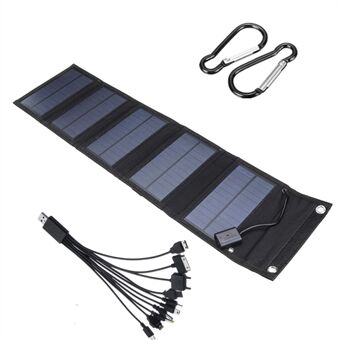 Monocrystalline Foldable Solar Panel Portable Outdoor Power Generator with Carabiner and Cable