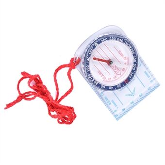 DC47-3 Outdoor Acrylic Compass Map Scale for Hiking, Camping, Trekking Multifunctional Compass with Strap