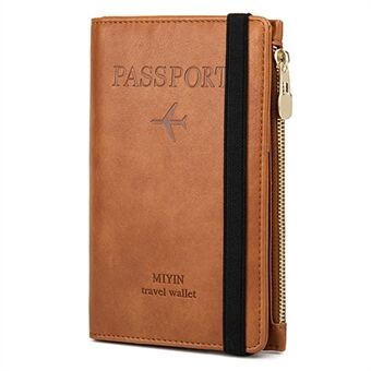 MIYIN HZ702 Travel RFID Blocking Passport Storage Bag PU Leather Wallet Credit Cards Cash Ticket Holder Bag