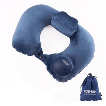 PICTET.FINO RH80 U-Shape Portable Press Inflatable Pillow Camping Travel Nap Neck Cushion with Storage Bag