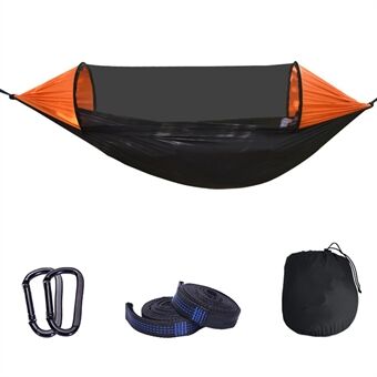 RYDC-012 280x140cm Outdoor Quick Open 210T Nylon Hammock Anti-rollover Camping Hanging Swing Bed with Zipper Mosquito Net