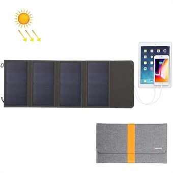 HAWEEL HWL2744 Outdoor Camping 28W Foldable 4 Solar Panels Cellphone Charger with 5V/2.9A Max Dual USB Ports