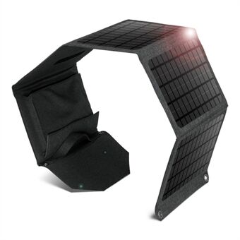 30W Foldable Solar Panel Dual USB 5-Folding Solar Panel Charger for Mobile Phone Camping Hiking