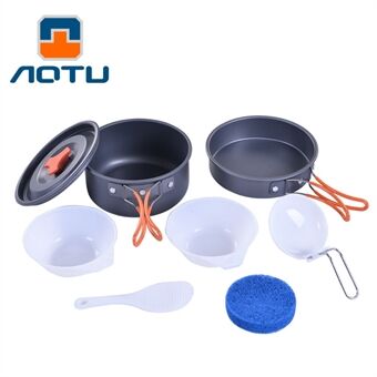 AOTU WH200 7PCS/Pack Outdoor Camping Picnic Cooking Set with Pots and Bowl