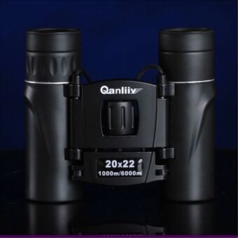 QANLIIY 20X22 Mini HD Binoculars Portable BAK-4 Prism Telescope Spotting Scope - Black