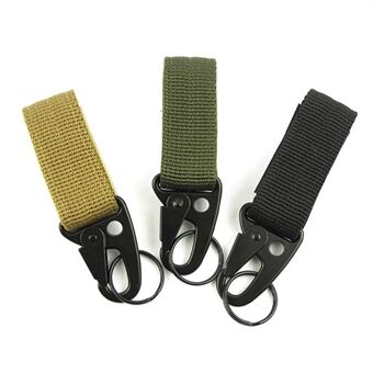 AOTU Tactical Ribbon Buckle Keychain Carabiner Nylon Belt  Gear Keeper - Random Color