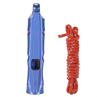 Ultralight Titanium Emergency Whistle with Reflective Cord Lightweight Outdoor Survival Camping Hiking Exploring