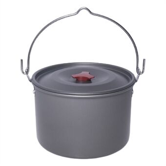 4.2L Alumina Oxide Pot Portable Hanging Pot with Lid for Outdoor Camping Backpacking Hiking Picnic (No FDA Certificate)