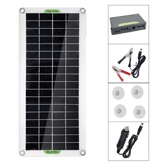30W Portable Solar Panel Polycrystalline Solar Charge Controller for Car Marine Boat Outdoor Camping