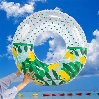 YX-001 Adult Swimming Ring Stylish Inflatable Outdoor Pool PVC Float Swimming Ring with Handle, Size: 90#