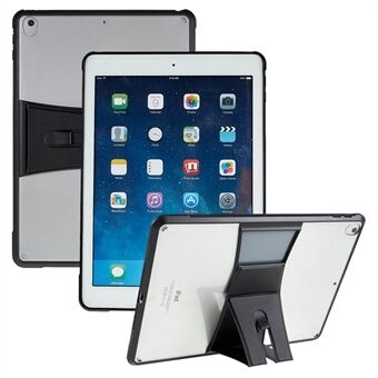 For iPad Air (2013) / Air 2 / Pro 9.7 inch (2016) Tablet Case Leather Kickstand TPU + Acrylic Clear Tablet Cover