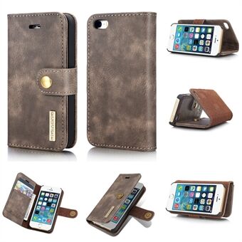 DG.MING 2 in 1 Split Leather Wallet Cover + Removable PC Mobile Phone Shell for iPhone SE / 5s / 5
