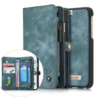 CASEME 008 Series for iPhone 6s 6 Retro Split Leather Multi-slot Purse Case