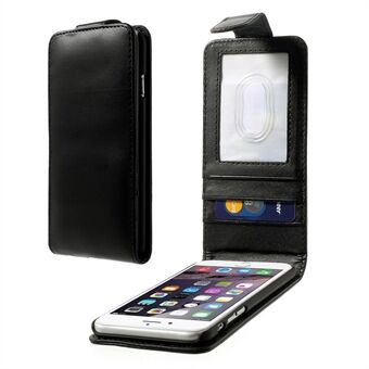 Vertical Flip Card Holder Leather Case for iPhone 6s 6 - Black