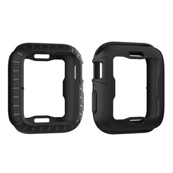 Fashion Silicone Protective Case Frame Shell for Apple Watch Series 5/4 44mm - Black
