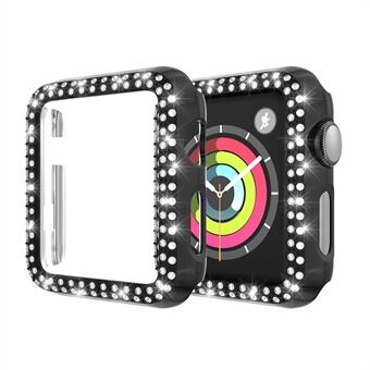Dual-row Rhinestone Decor Smart Watch PC Protective Case for Apple Watch Series 3/2/1 38mm