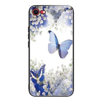 Tempered Glass + TPU Hybrid Case Pattern Printing Phone Cover for iPhone 7/8/SE (2nd Generation)