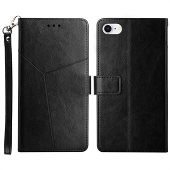 Shockproof Y-shaped Line Imprinting PU Leather Phone Wallet Shell Stand Cover for iPhone 7/8/SE (2nd Generation)