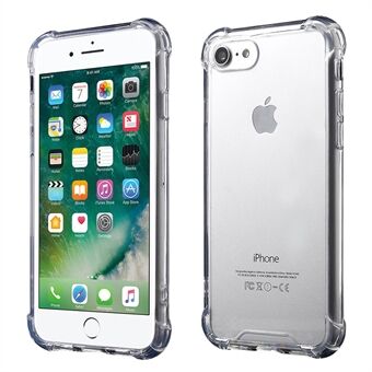 For iPhone SE (2020)/SE (2022)/8/7 4.7 inch Drop-resistant TPU Edge + Clear Acrylic Phone Case Anti-scratch Phone Cover - Transparent