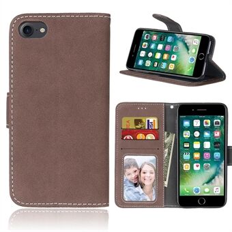 For iPhone SE (2nd generation)/8/7 4.7 inch Vintage Style Matte Leather Wallet Phone Casing